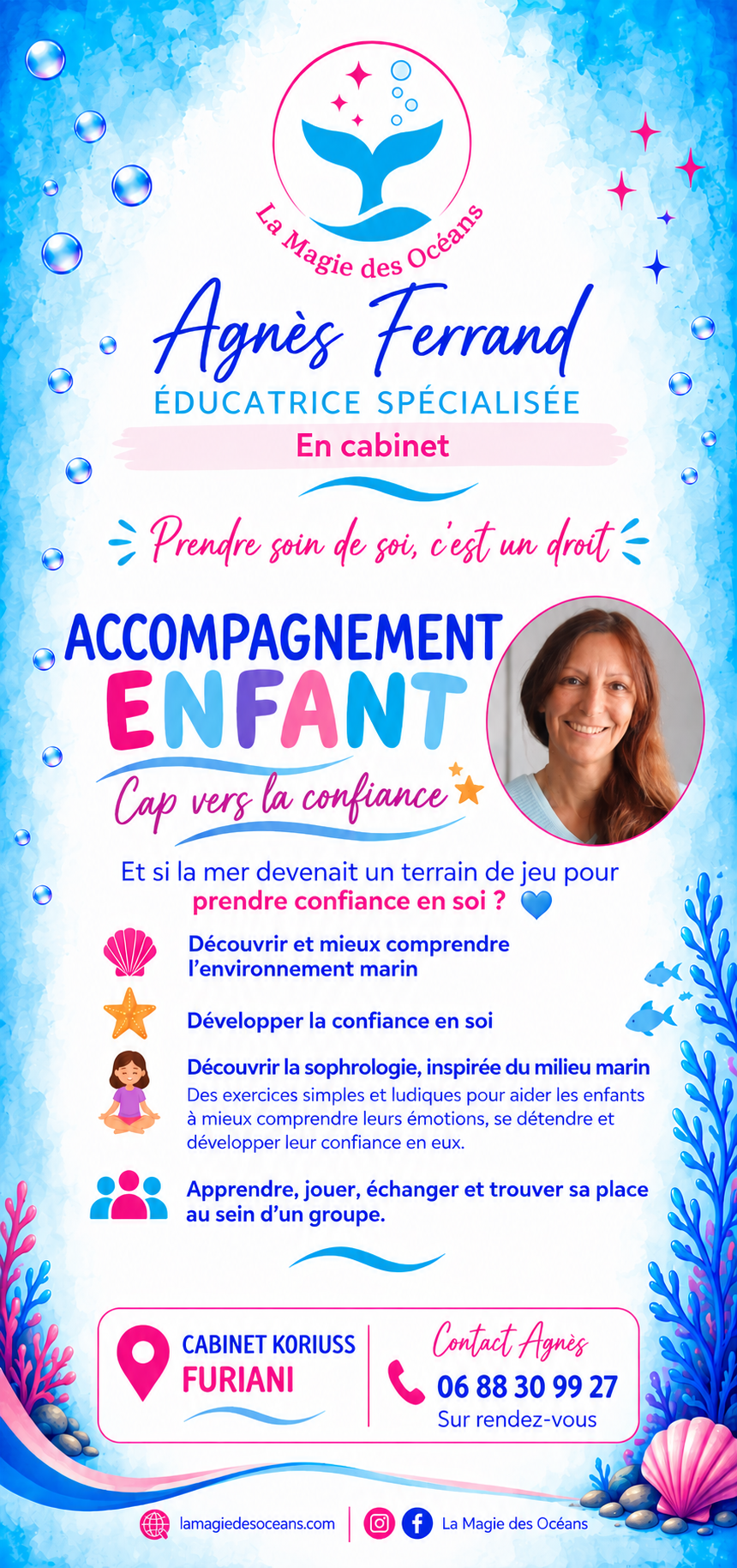 affiche sur les ateliers et accompagnement enfants en cabinet